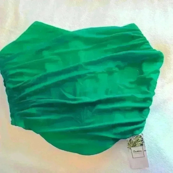 Strapless Open Back Boned Mesh Bustier Zip Back Corset Bodycon top Size L - Picture 6 of 12